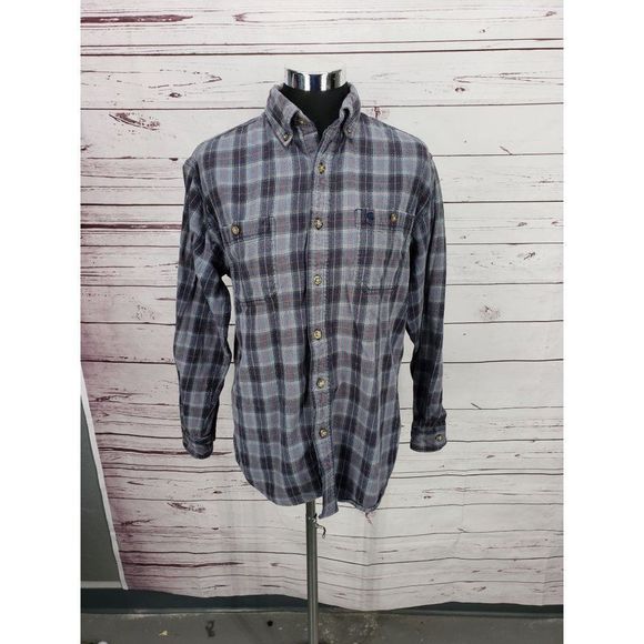 Carhartt Gray Checkered‎ Button Up Size Medium Shirt - Picture 8 of 9